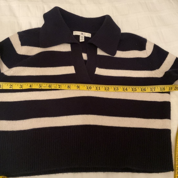 Banana Republic cashmere cropped rugby stripe sweater - Picture 9 of 10